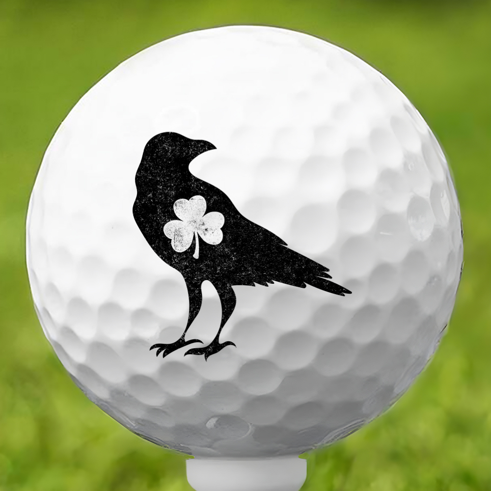 Black Raven Shamrock Heart Golf Ball 3 Pack