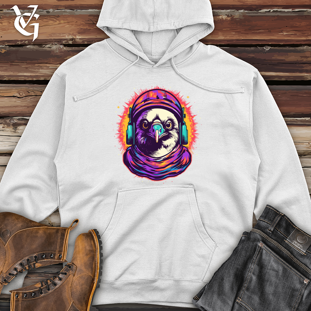 Vintage Cosmic Beanie Penguin Midweight Hooded Sweatshirt