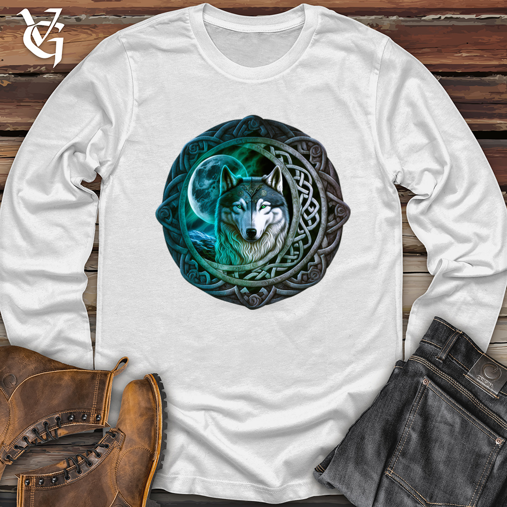 Celtic Moon Wolf Softstyle Long Sleeve