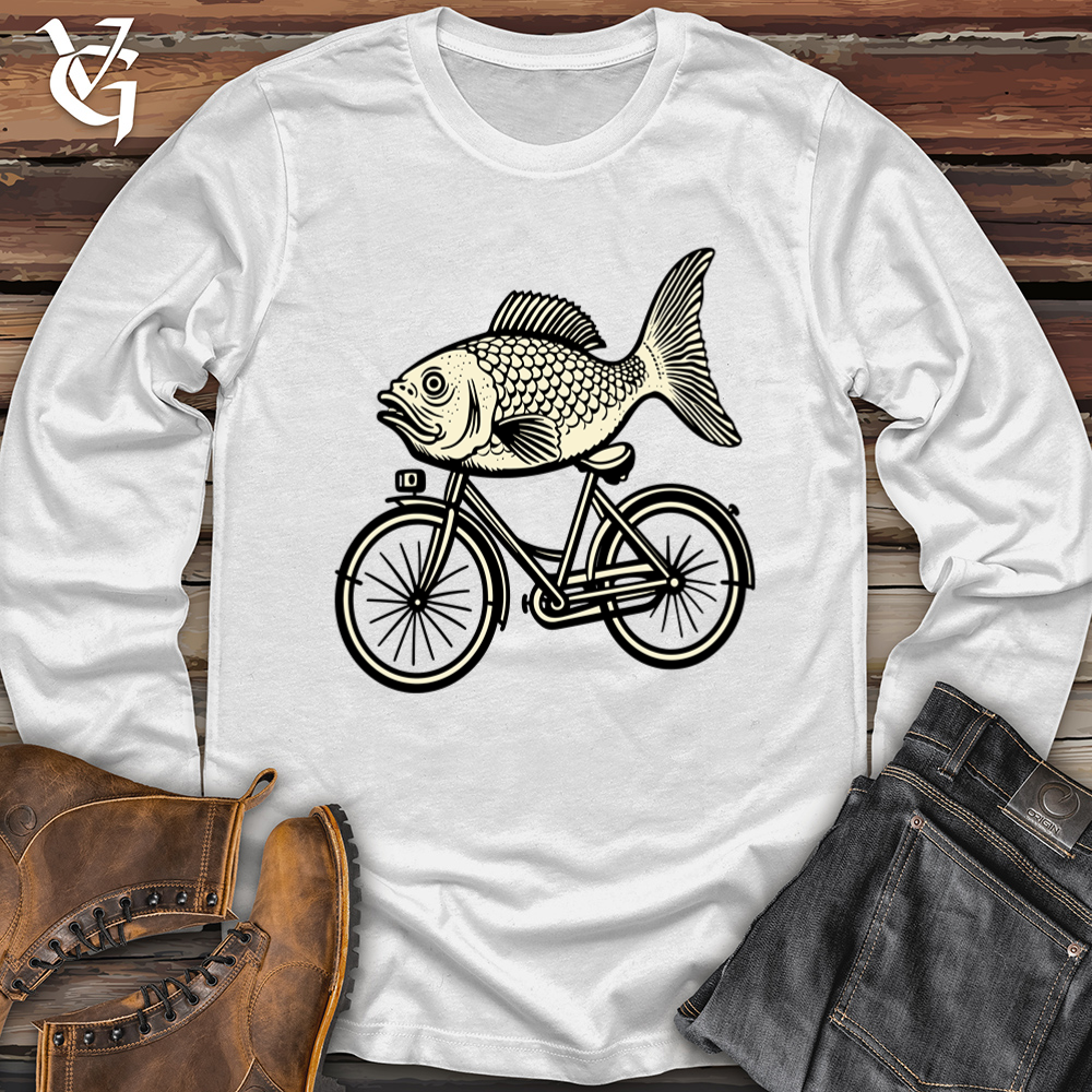 Retro Riding Fish Softstyle Long Sleeve