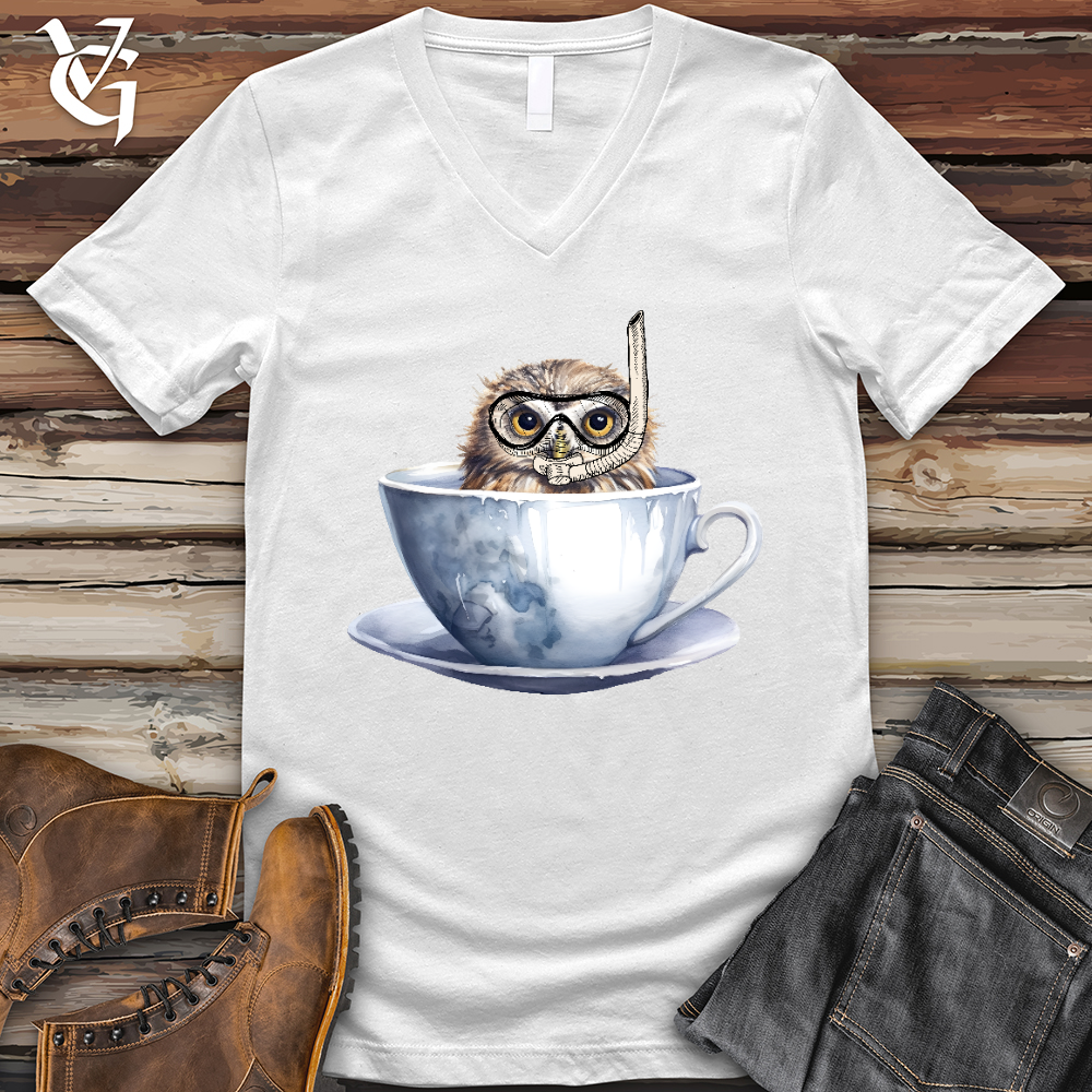 Snorkeling Owl V-Neck Tee