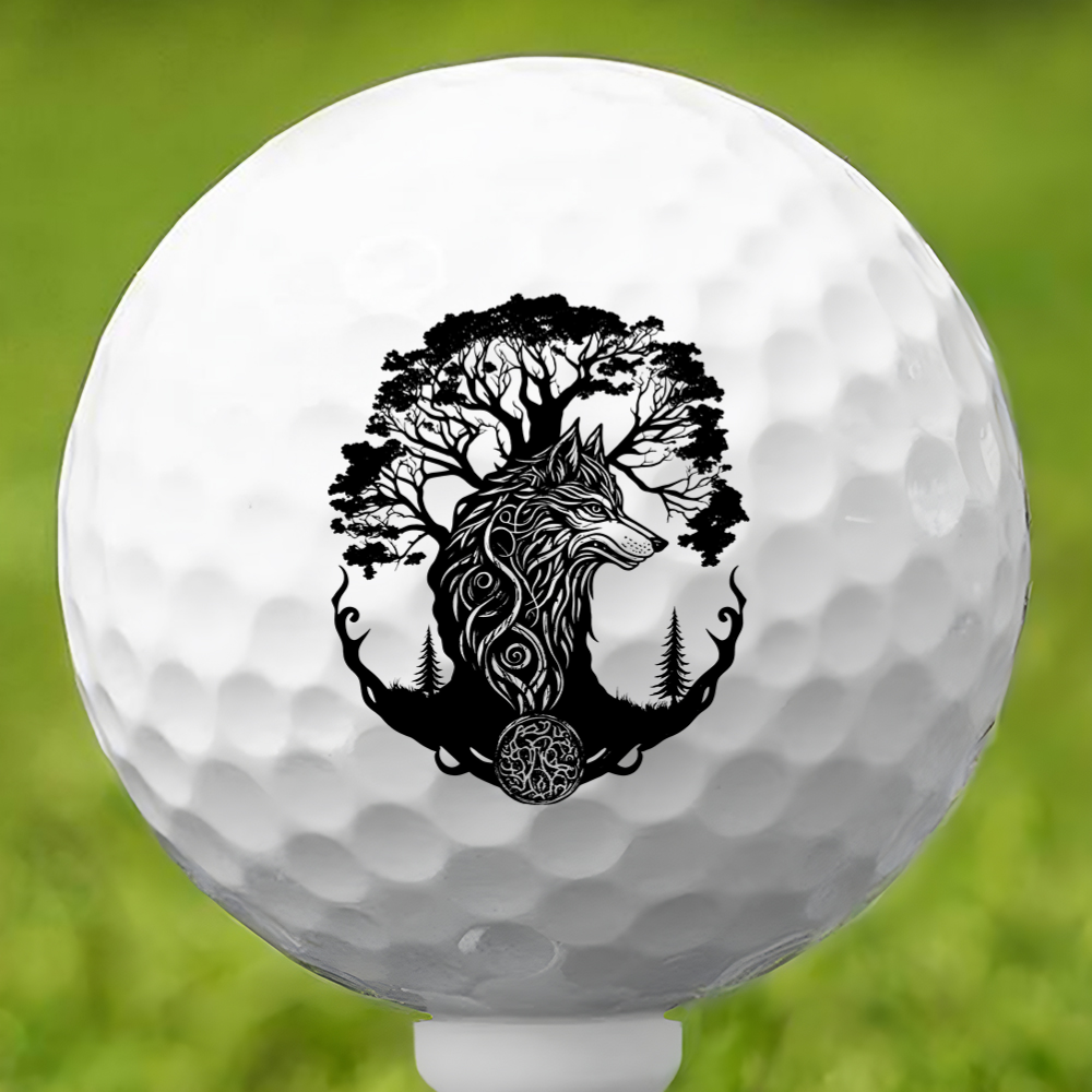 Celtic Wolf Tree Golf Ball 3 Pack