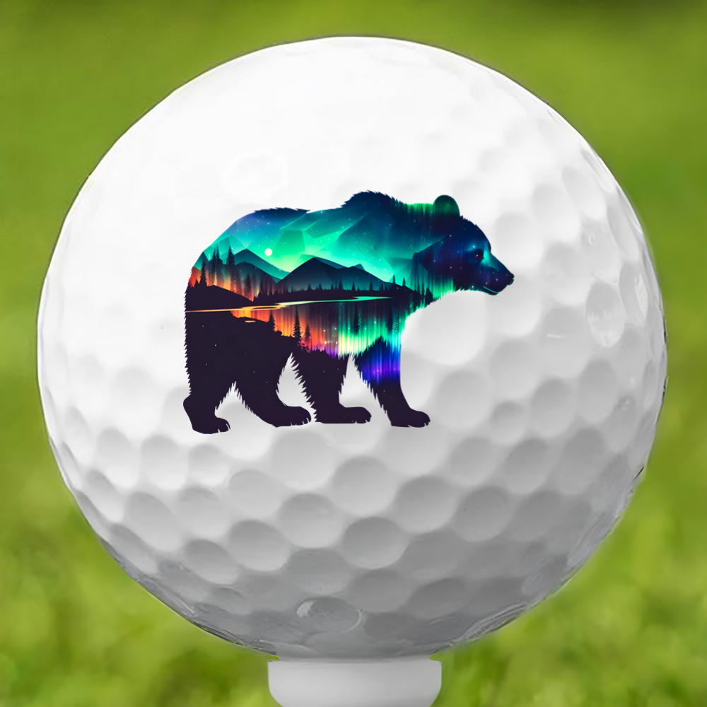 Northern Lights Bear Golf Ball 3 Pack