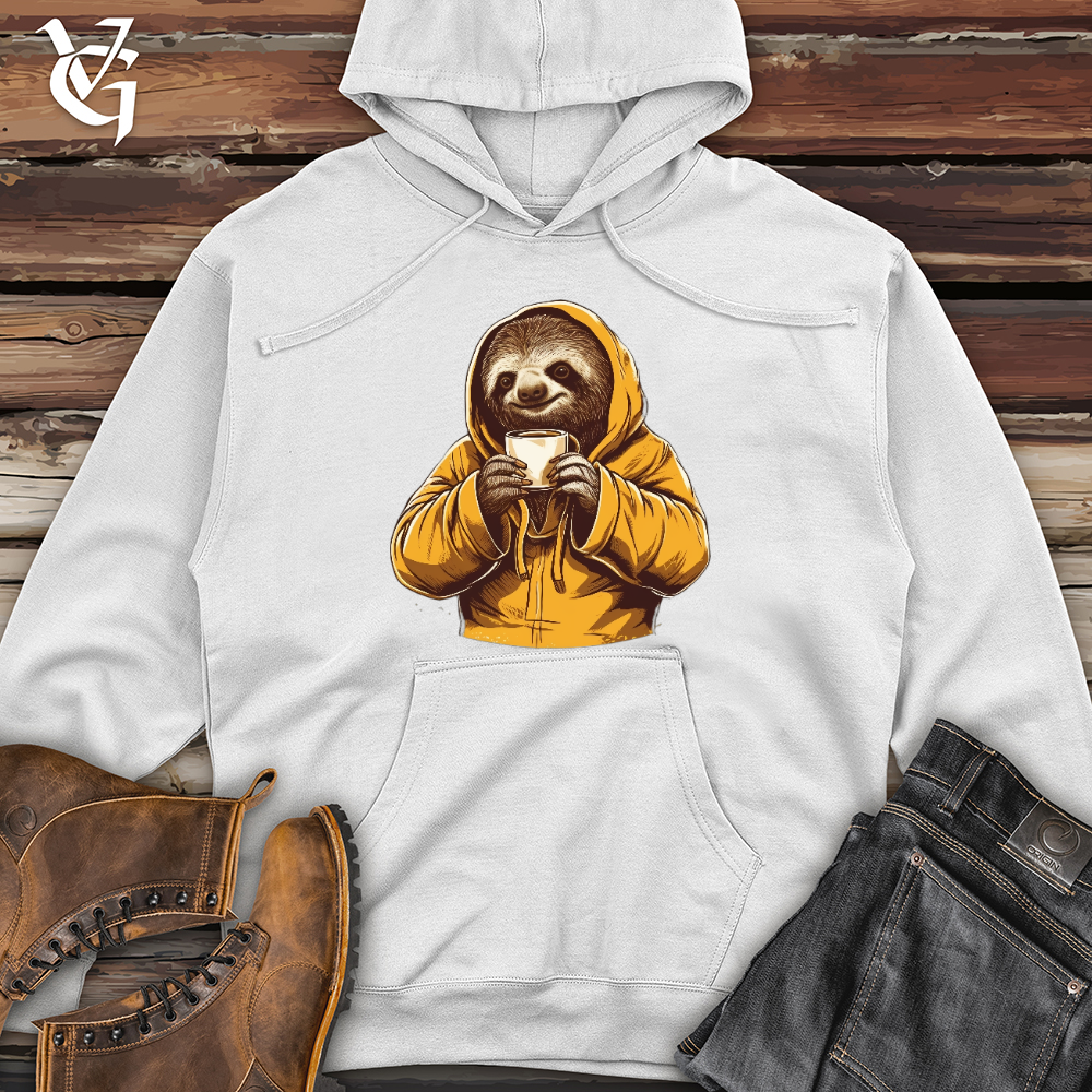 Sloth Coffee Midweight Hoodie Slow Brewed Style Viking Goods Company