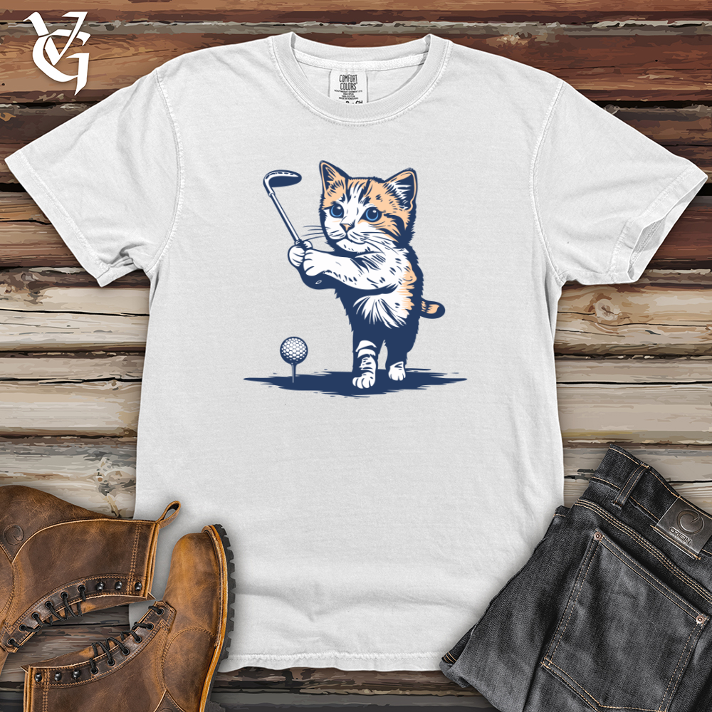 Cat Golfing Heavy Cotton Comfort Colors Tee