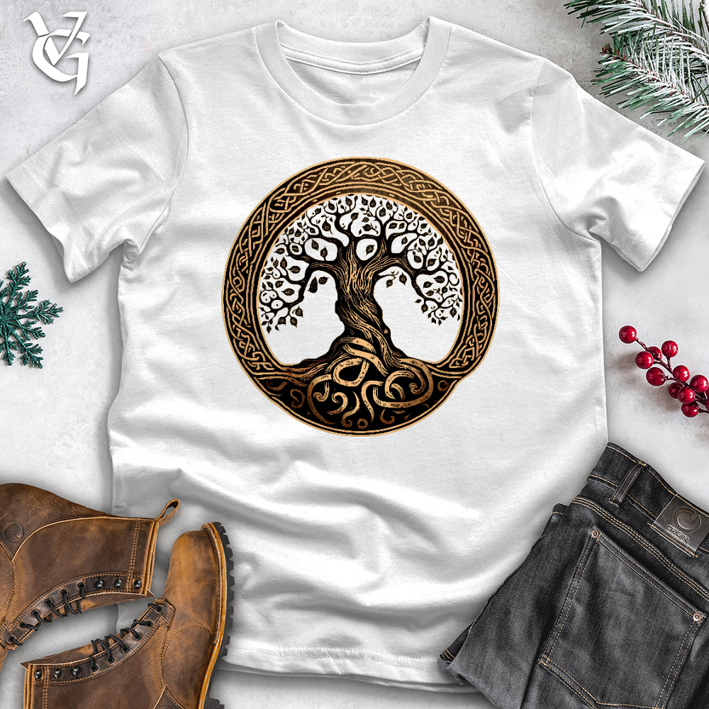 Ornate Golden Tree Of Life Cotton Tee