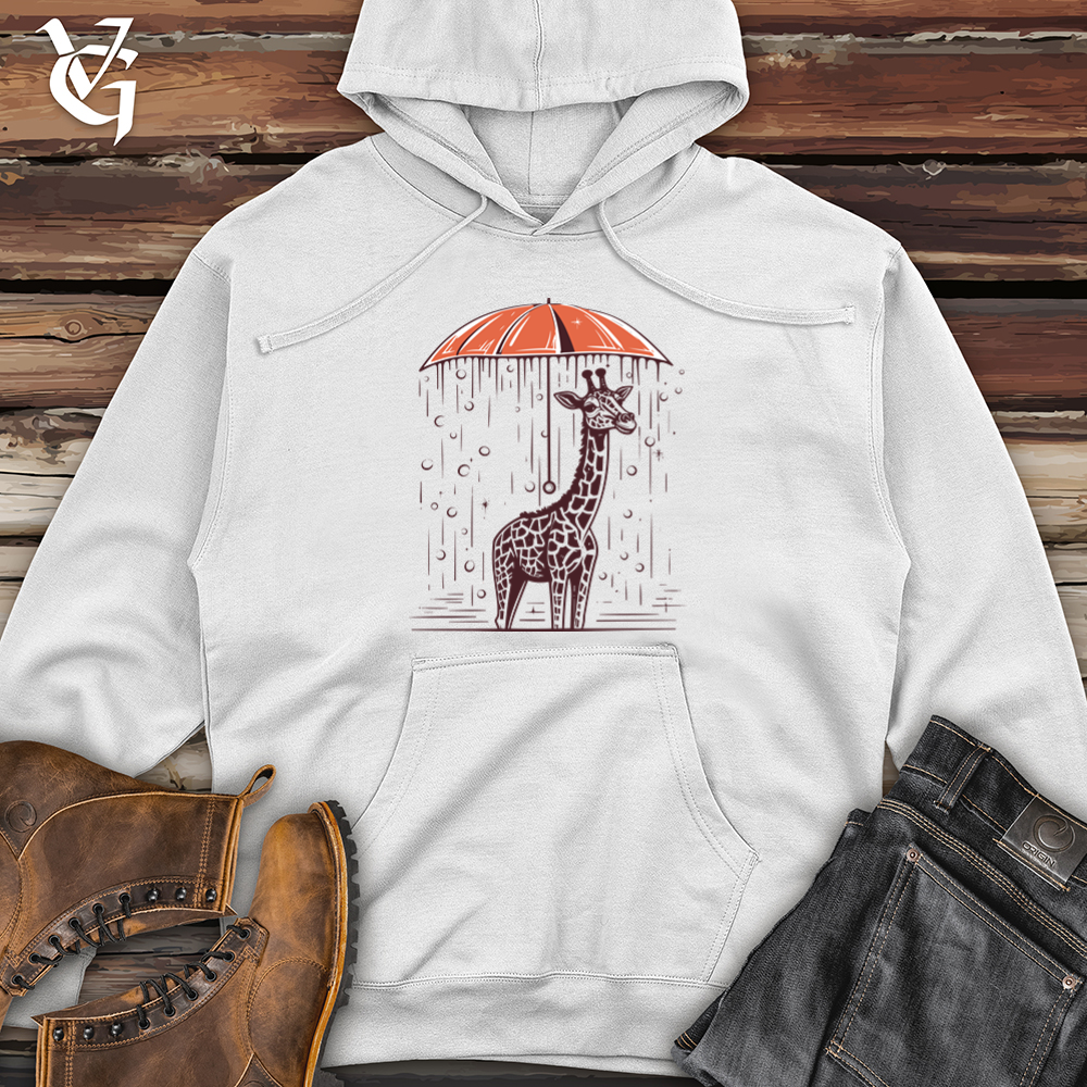 Vintage Rainy Giraffe Midweight Hooded Sweatshirt