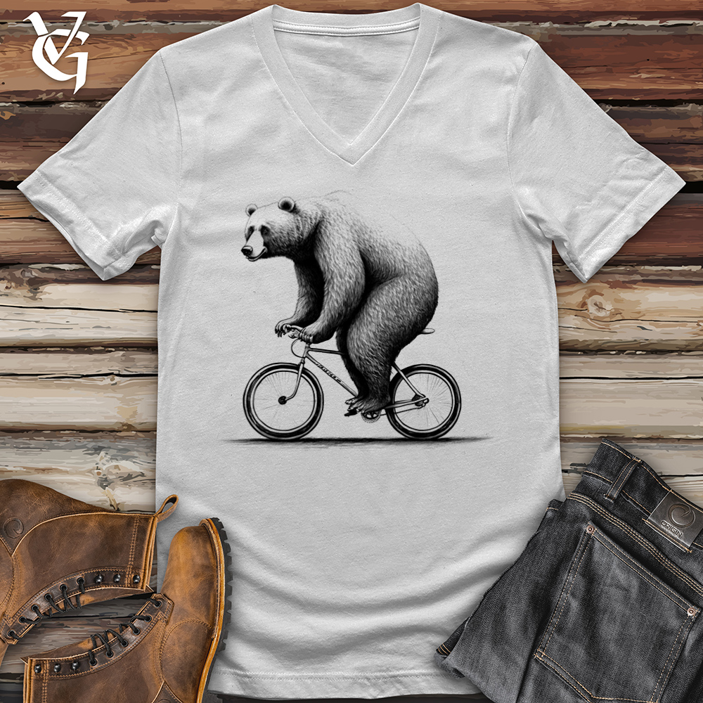 Bear Riding Bike V-Neck