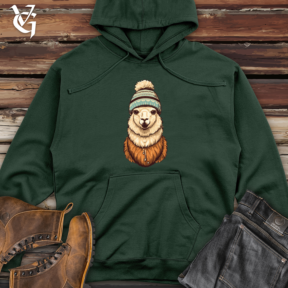 Viking Goods Alpaca Winter Beanie Warmth Style Midweight Hooded Sweatshirt Alpine Green / L