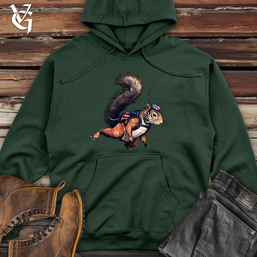 Viking Goods American Skydiving Squirrel Midweight Hooded Sweatshirt Alpine Green / L