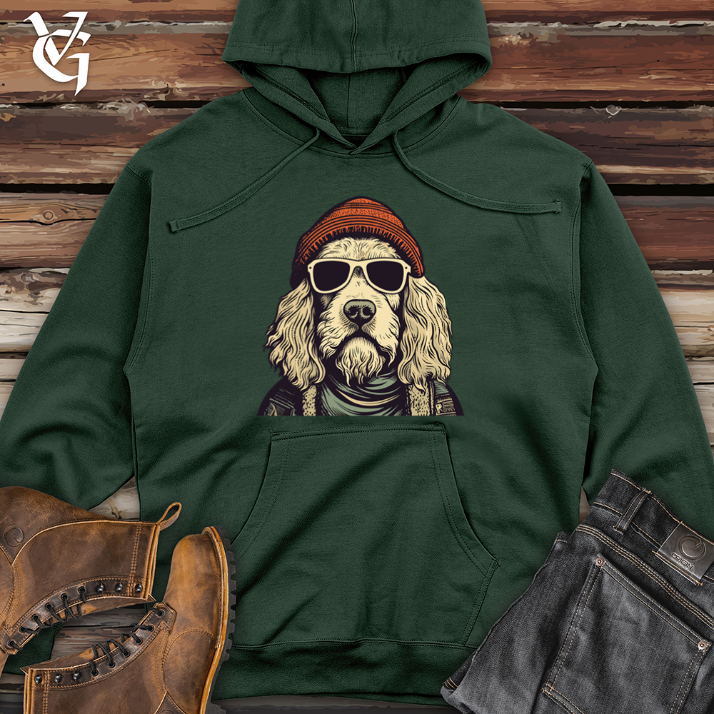 Viking Goods Beanie Rocking Doodle Dog Midweight Hooded Sweatshirt Alpine Green / L