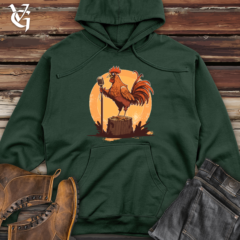 Viking Goods Chicken Rockstar Midweight Hooded Sweatshirt Alpine Green / L