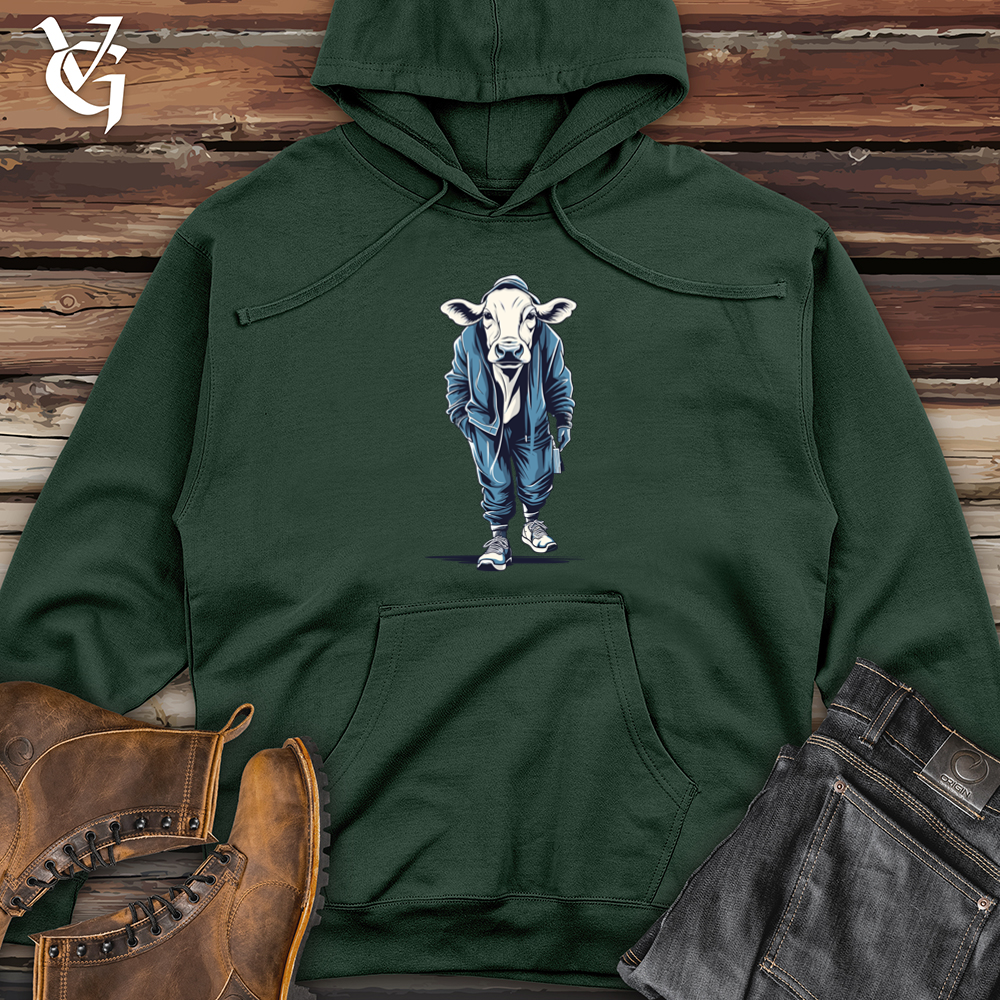 Viking Goods Cow Sweatsuit Crew Midweight Hooded Sweatshirt Alpine Green / L