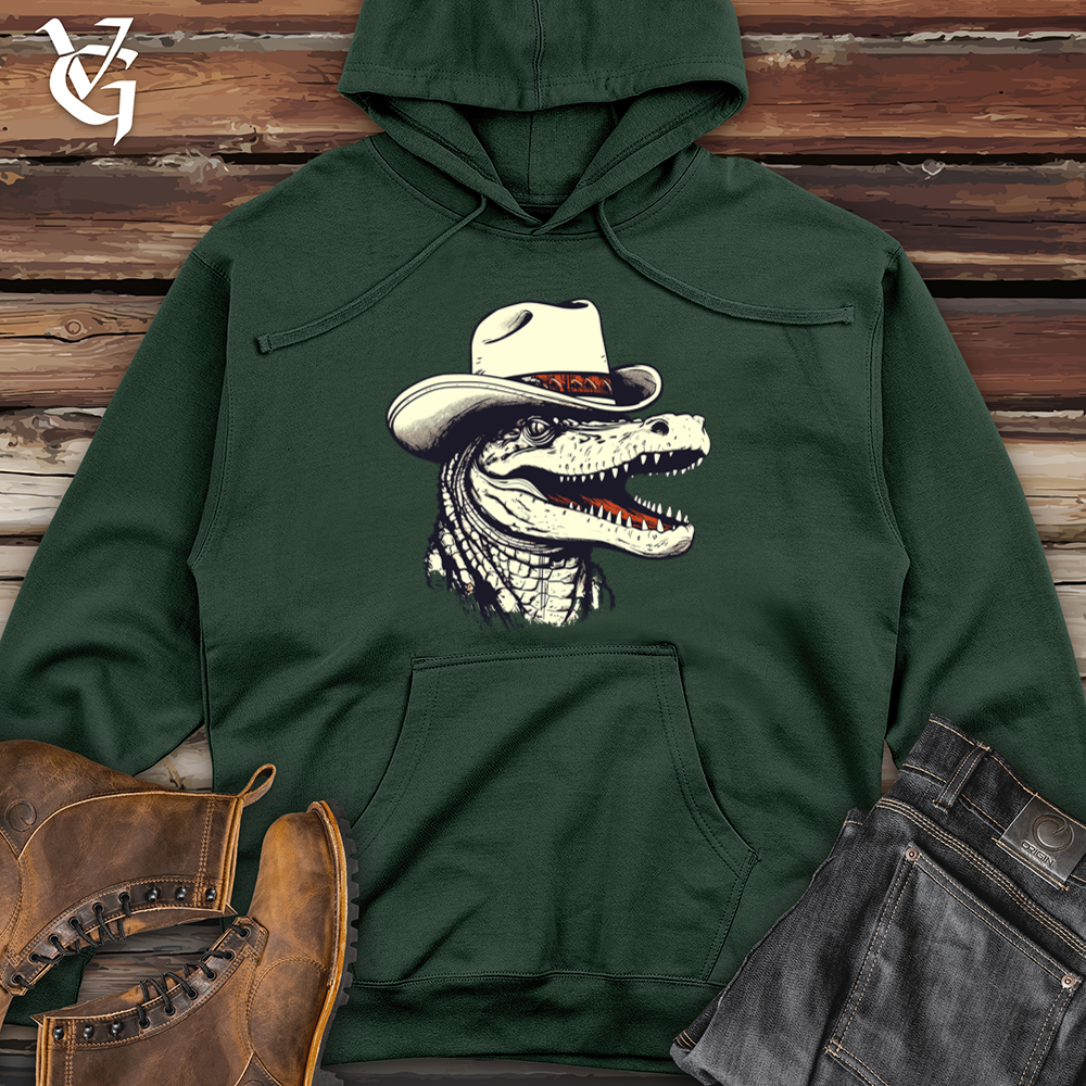 Viking Goods Crocodile Marshland Cowboy Swagger Midweight Hooded Sweatshirt Alpine Green / L