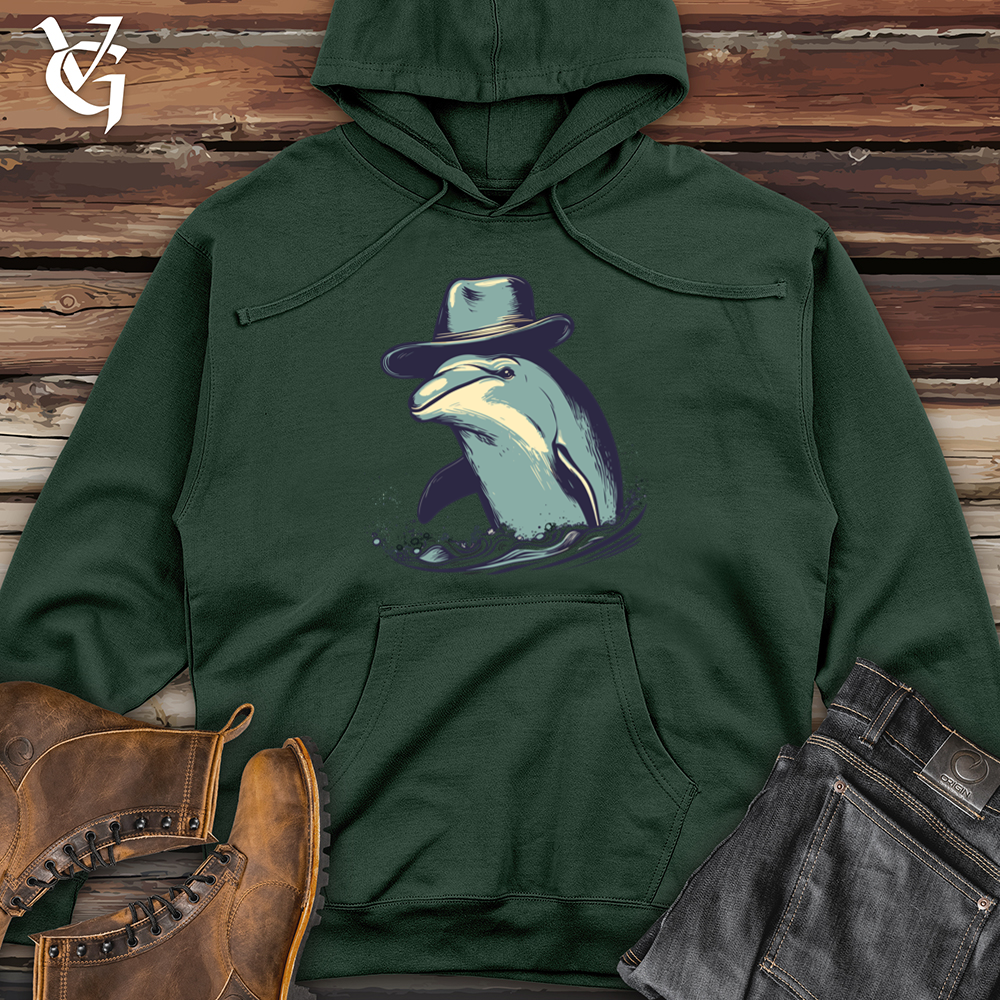 Viking Goods Dolphin Cowboy Ripples Midweight Hooded Sweatshirt Alpine Green / L