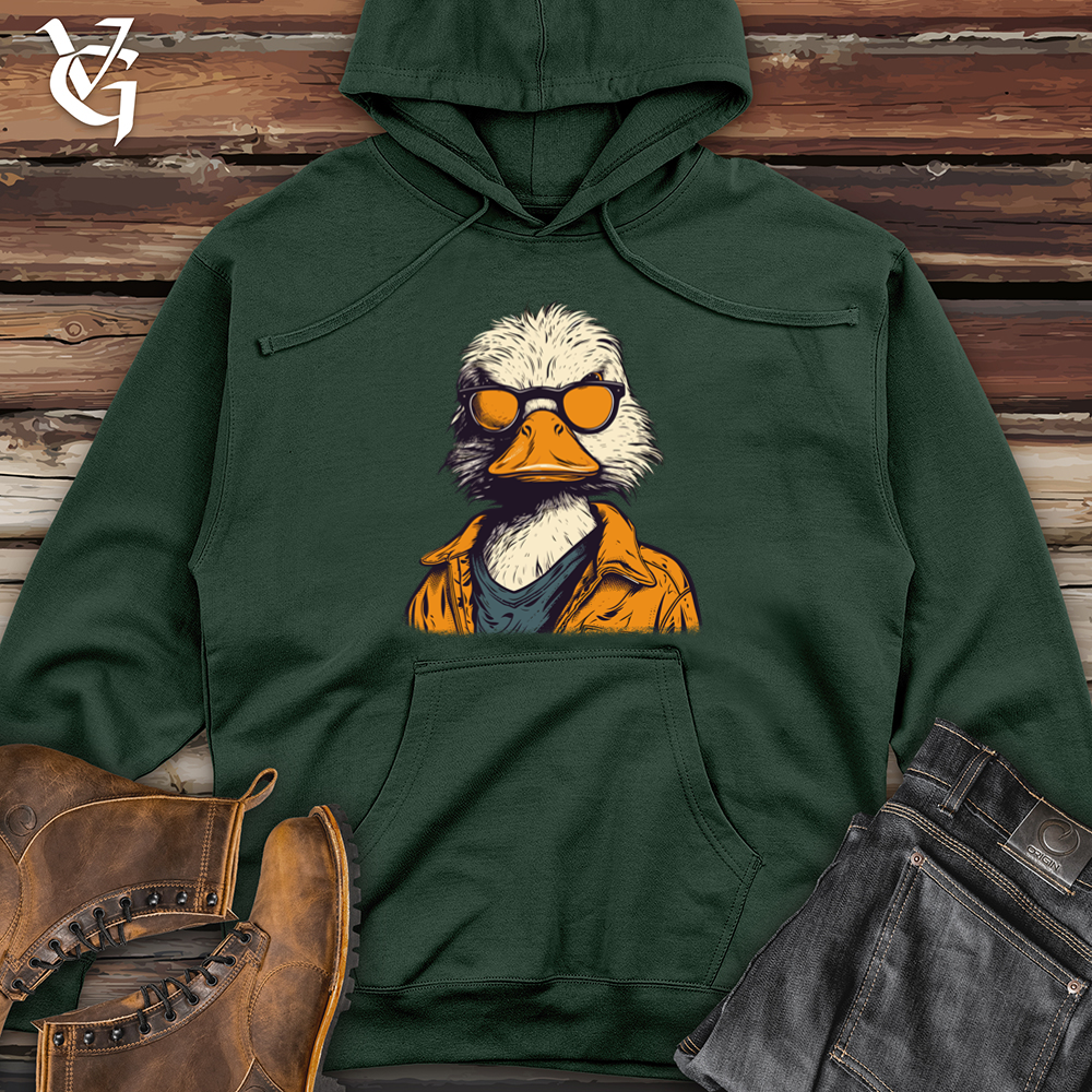 Viking Goods Duck Poised Quack Midweight Hooded Sweatshirt Alpine Green / L