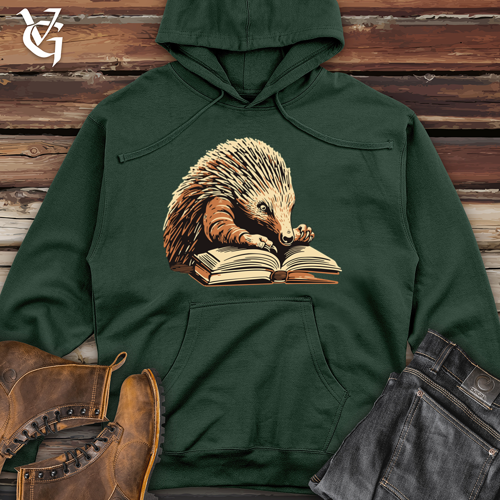 Viking Goods Echidna Book Nook Midweight Hooded Sweatshirt Alpine Green / L