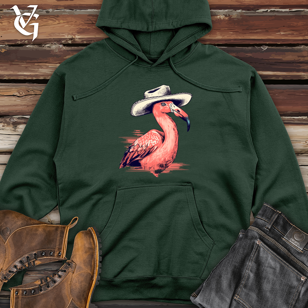 Viking Goods Flamingo Tropical Trek Cowboy Cap Midweight Hooded Sweatshirt Alpine Green / L