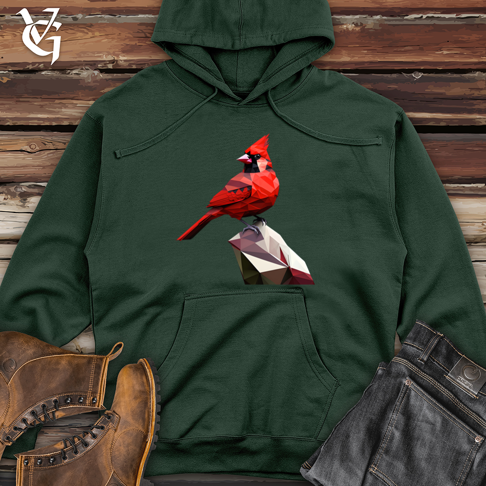 Viking Goods Geometric Cardinal Bird Midweight Hooded Sweatshirt Alpine Green / L
