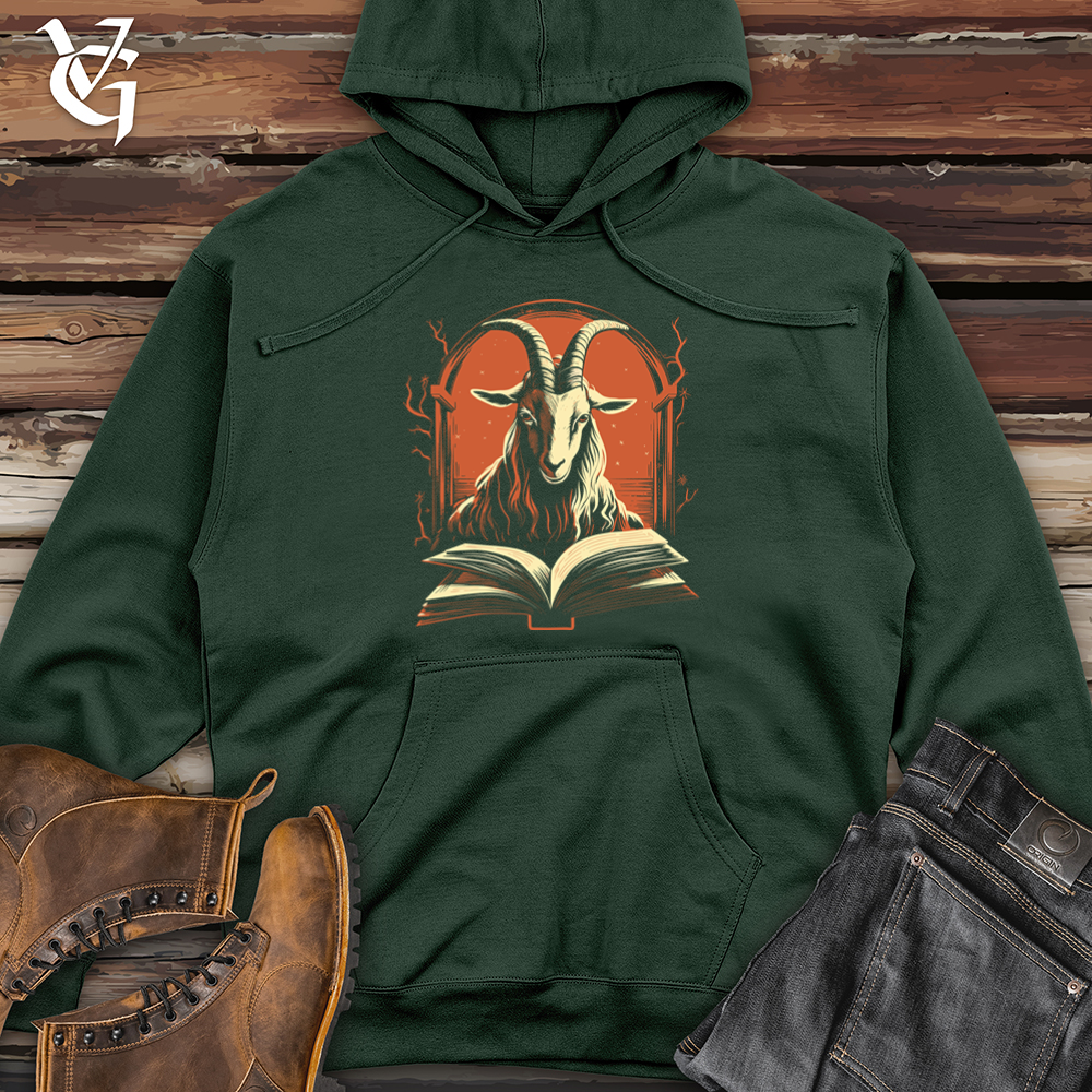 Viking Goods Goat Booklovers Reading Retreat 01 Midweight Hooded Sweatshirt Alpine Green / L