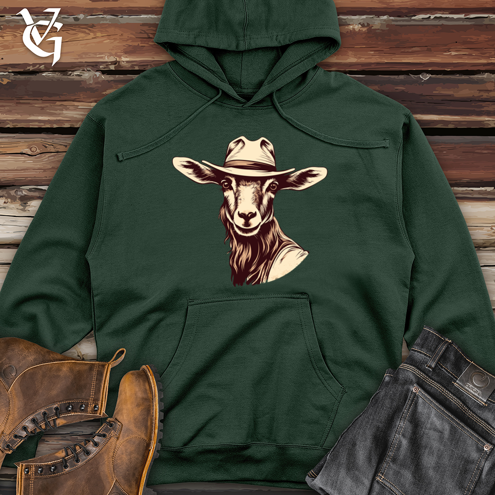 Viking Goods Goat Mountain Rodeo Cowboy Cap Midweight Hooded Sweatshirt Alpine Green / L