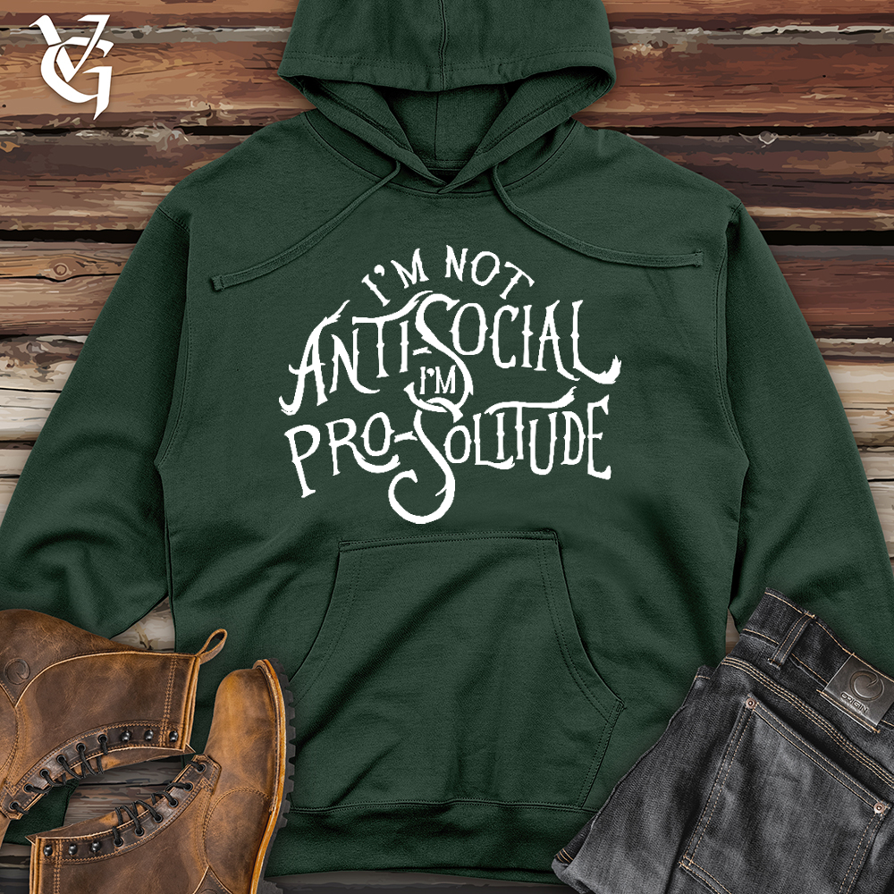 Viking Goods I'm Not AntiSocial Midweight Hooded Sweatshirt Alpine Green / L