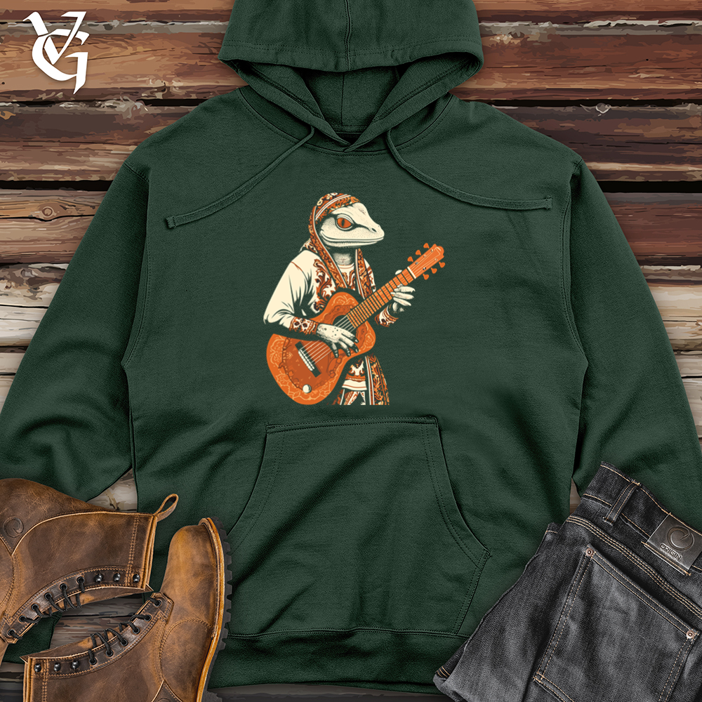 Viking Goods Lizard Desert Guitar Midweight Hooded Sweatshirt Alpine Green / L