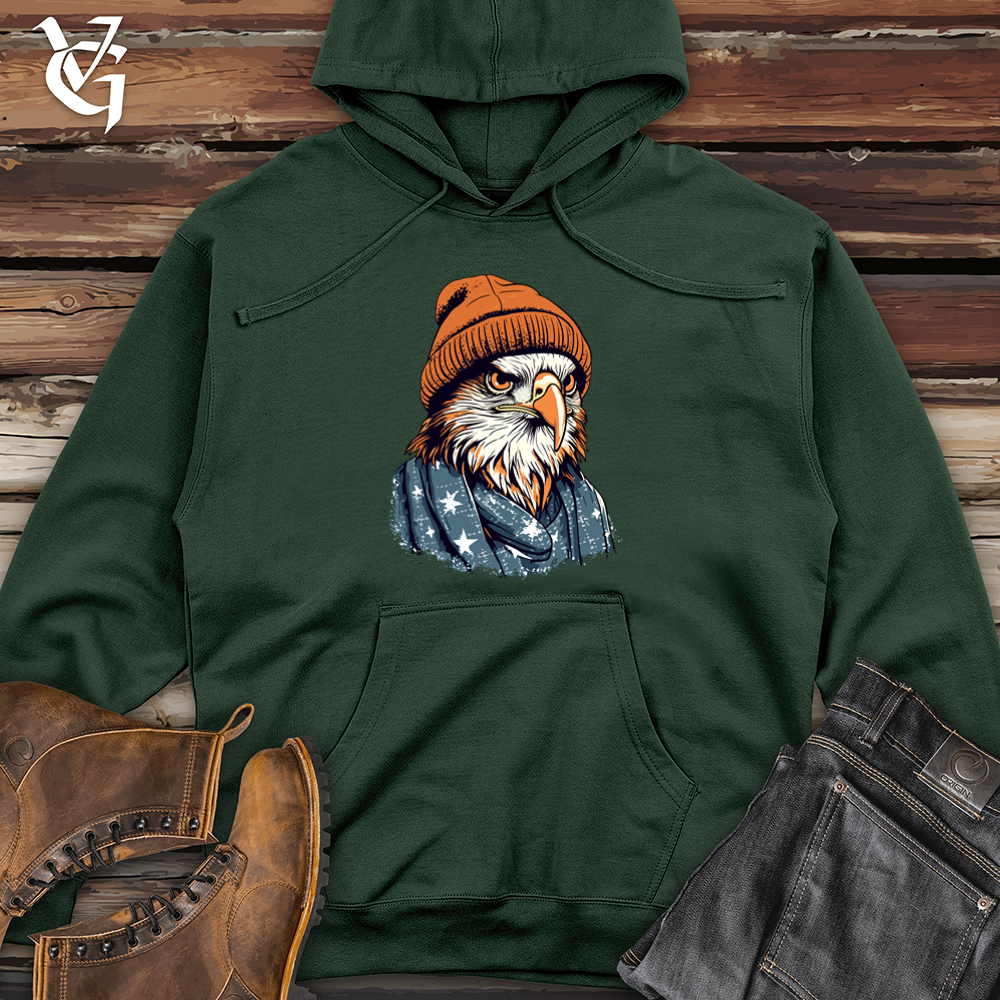Viking Goods Patriotic Hawk Midweight Hooded Sweatshirt Alpine Green / L