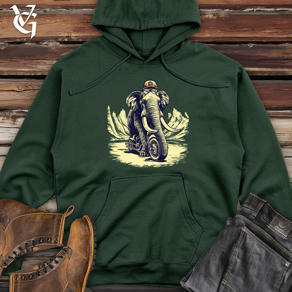 Viking Goods Scooter Adventure Wooly Mammoth Style Midweight Hooded Sweatshirt Classic Navy / L