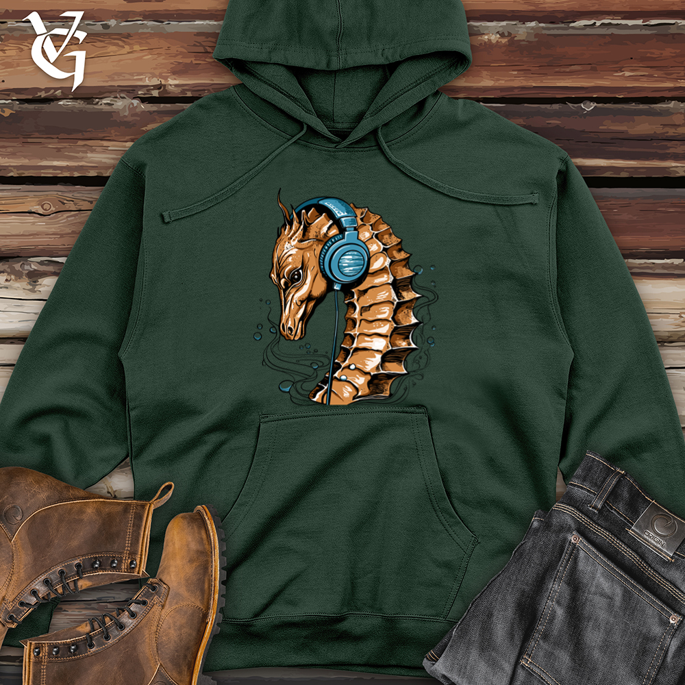 Viking Goods Seahorse Ocean Pulse Headphone Harmony Midweight Hooded Sweatshirt Alpine Green / L