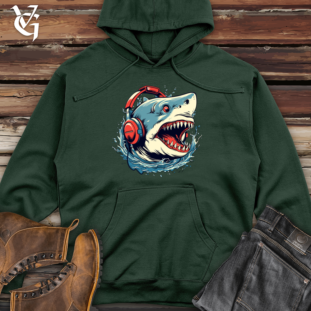 Viking Goods Shark Deep Dive Soundwave Symphony Midweight Hooded Sweatshirt Alpine Green / L