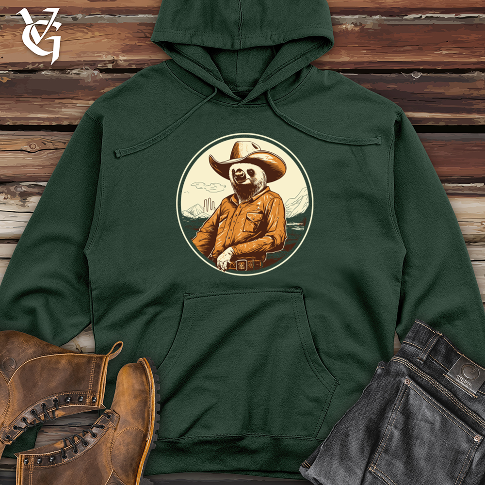 Viking Goods Sloth Slow motion Western Hat Swag Midweight Hooded Sweatshirt Alpine Green / L