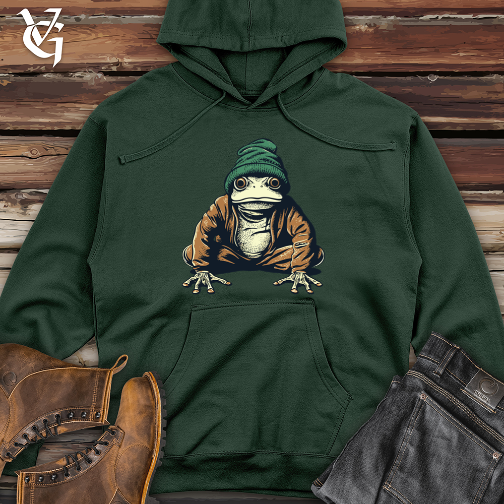 Viking Goods Slouchy Beanie Frog Midweight Hooded Sweatshirt Alpine Green / L