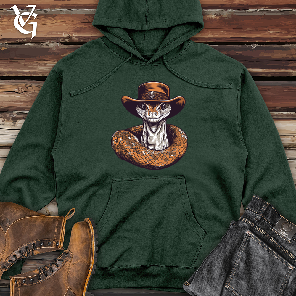 Viking Goods Snake Cowboy Wild West Slither Midweight Hooded Sweatshirt Alpine Green / L