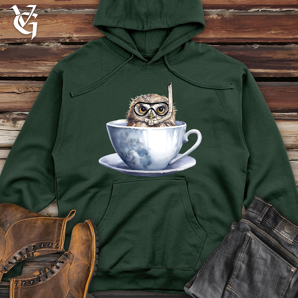 Viking Goods Snorkeling Owl Midweight Hooded Sweatshirt Alpine Green / L