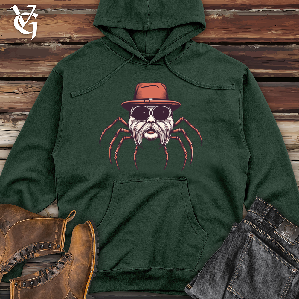 Viking Goods Spider Silken Web Hipster Threads Midweight Hooded Sweatshirt Alpine Green / L