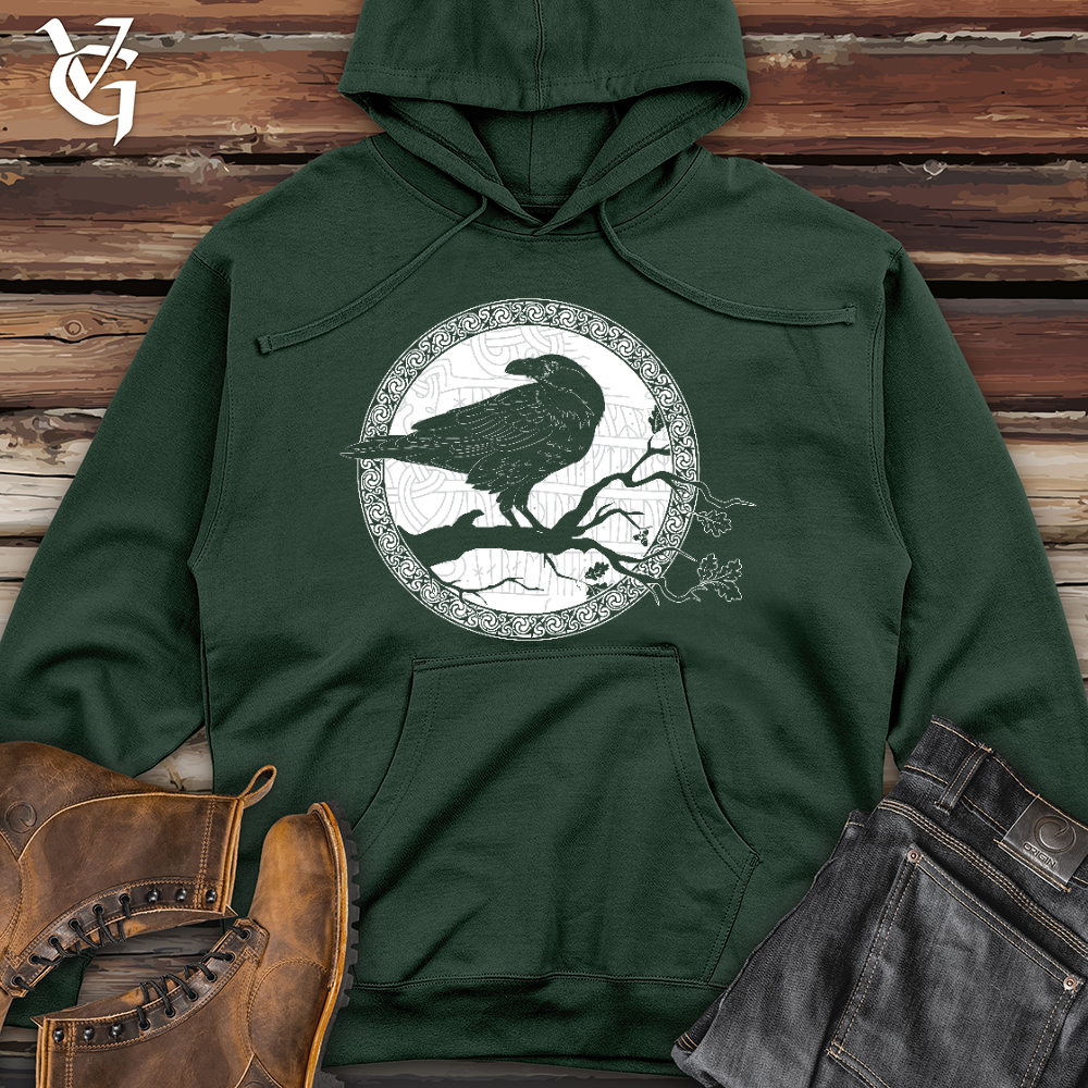 Viking Goods White Raven Winter Midweight Hooded Sweatshirt Alpine Green / L