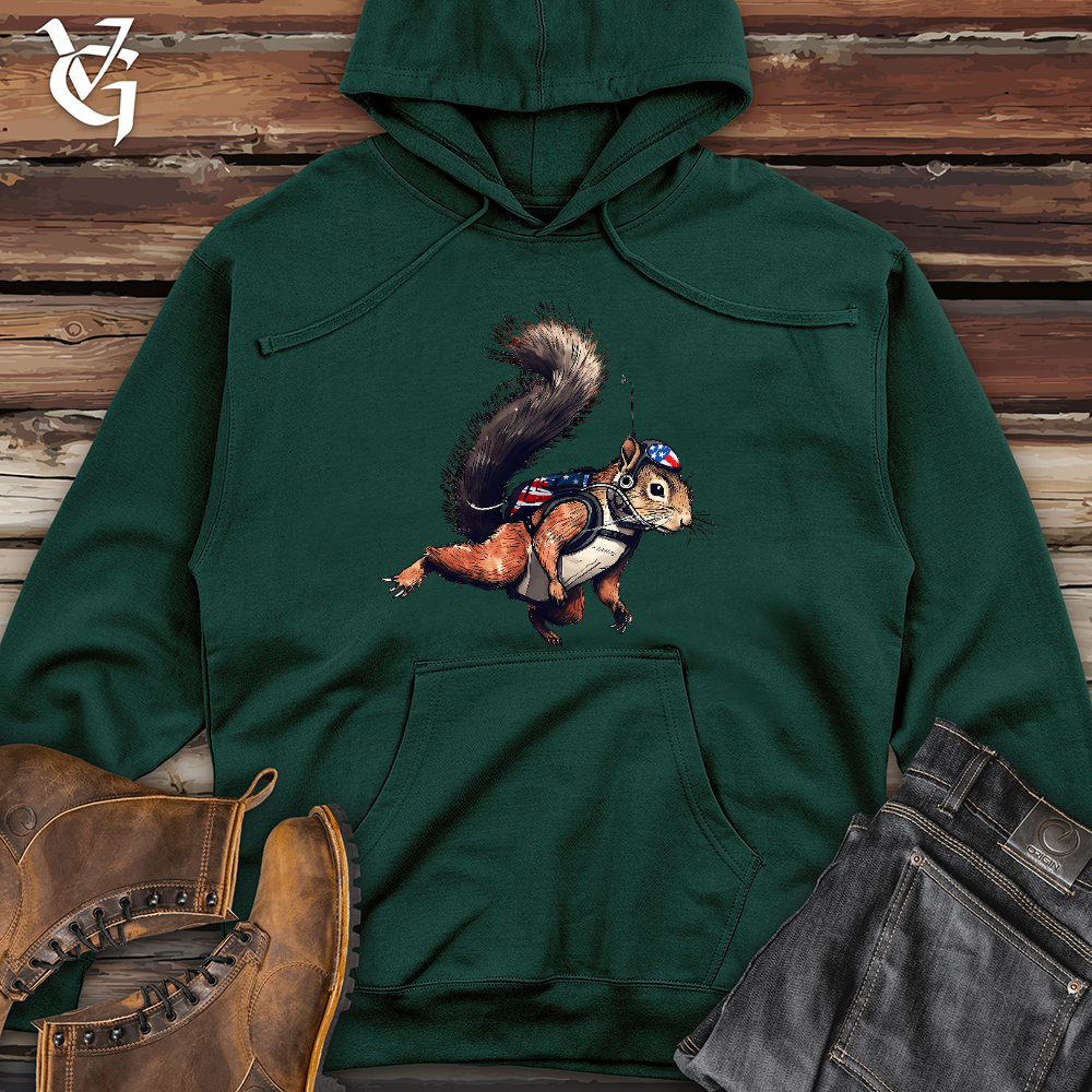 Viking Goods American Skydiving Squirrel Midweight Hooded Sweatshirt