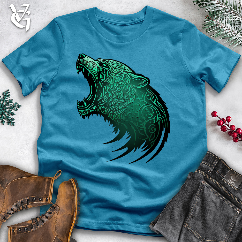 Viking Goods Bear Attack Cotton Tee Aqua / L