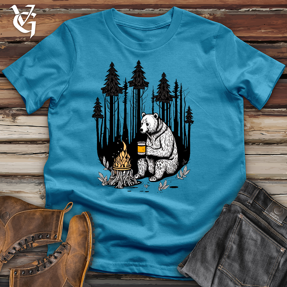 Viking Goods Bear Happy Hour Cotton Tee Aqua / L