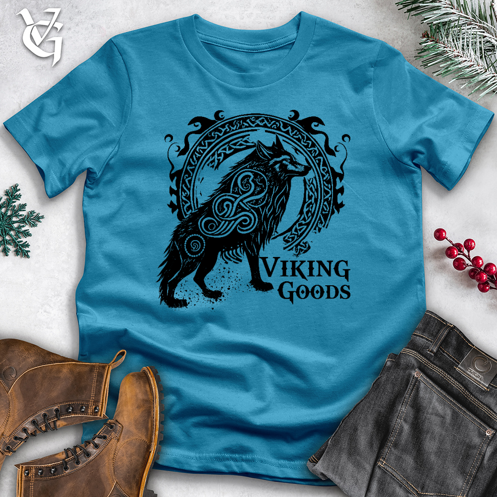 Viking Goods Celtic Wolf Viking Good Cotton Tee Aqua / L