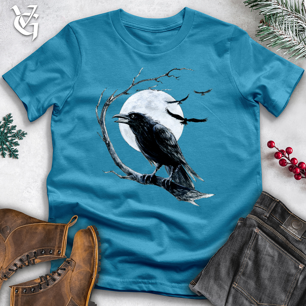 Viking Goods Cold Winter Raven  Cotton Tee Aqua / L