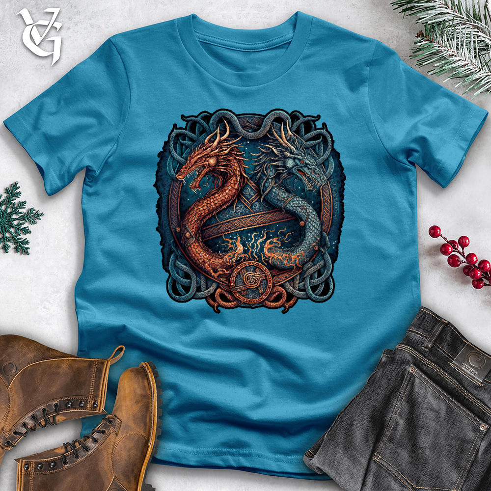 Viking Goods Double Trouble Dragon Cotton Tee Aqua / L