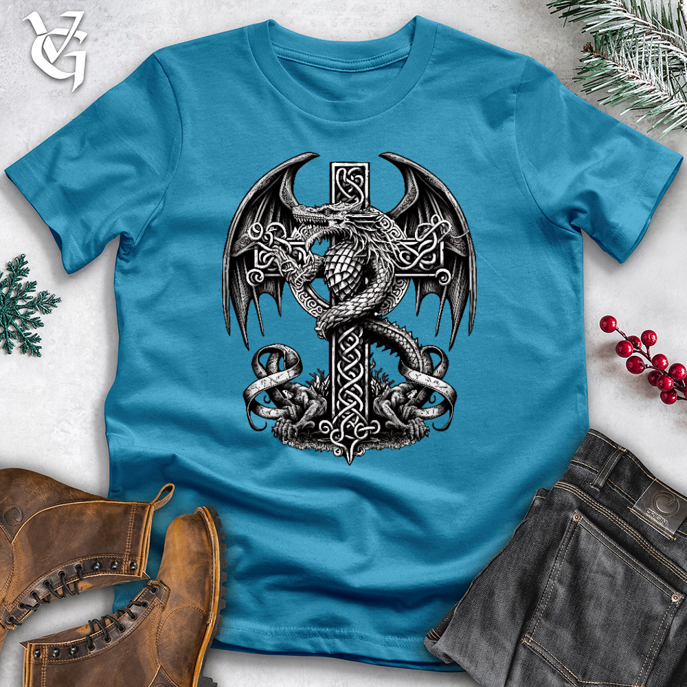 Viking Goods Dragon Protector Cotton Tee Aqua / L