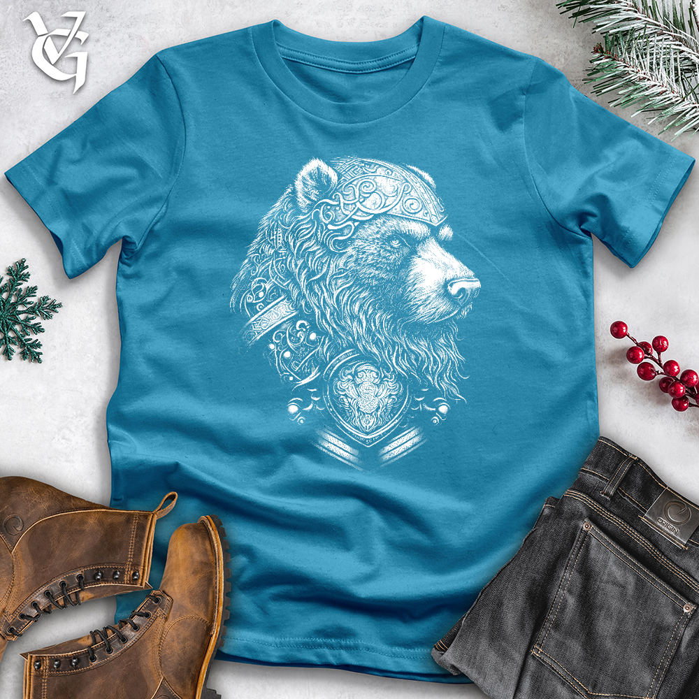 Viking Goods Handsome Celtic Bear Cotton Tee Aqua / L