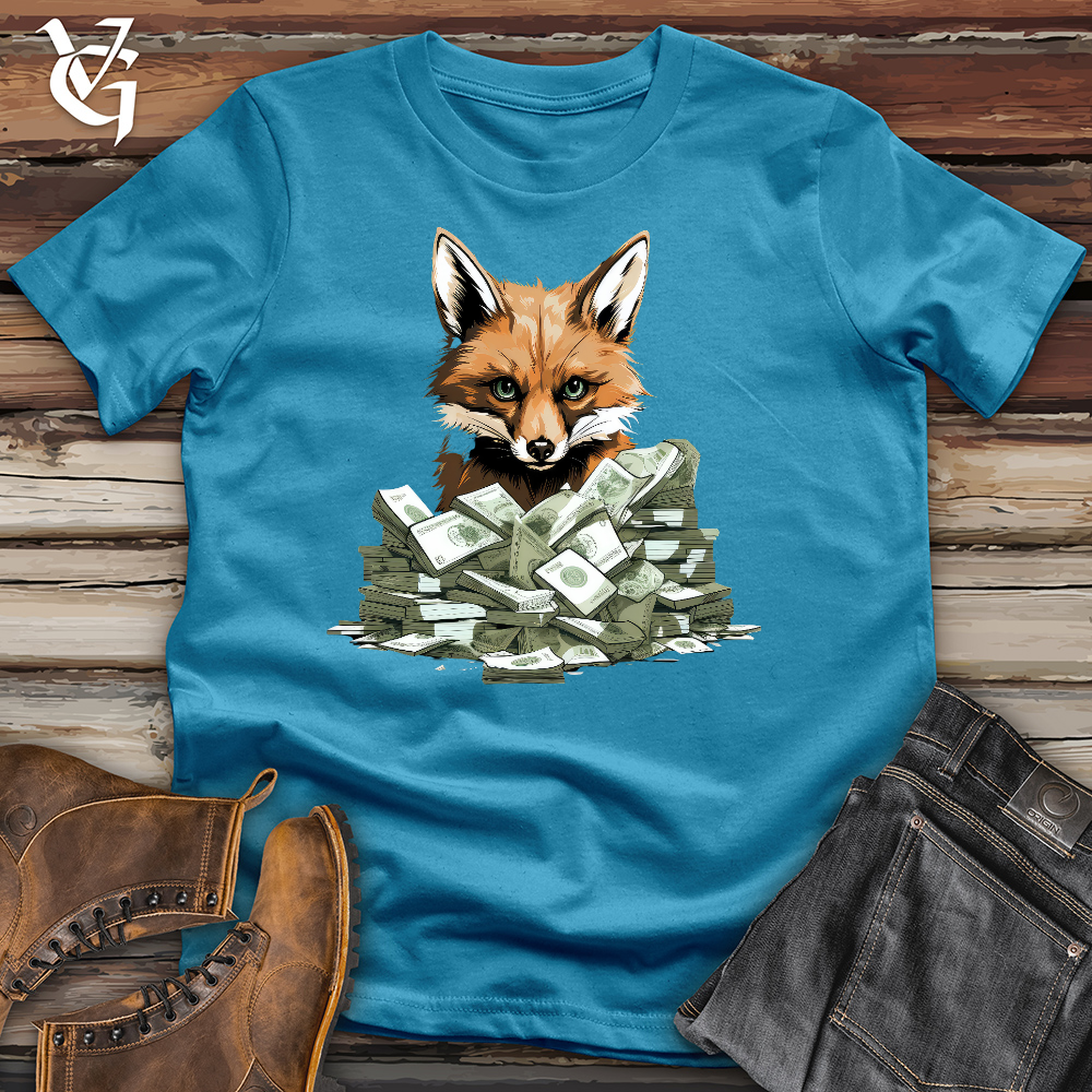 Viking Goods Mischievous Fox Thief Cotton Tee Aqua / L
