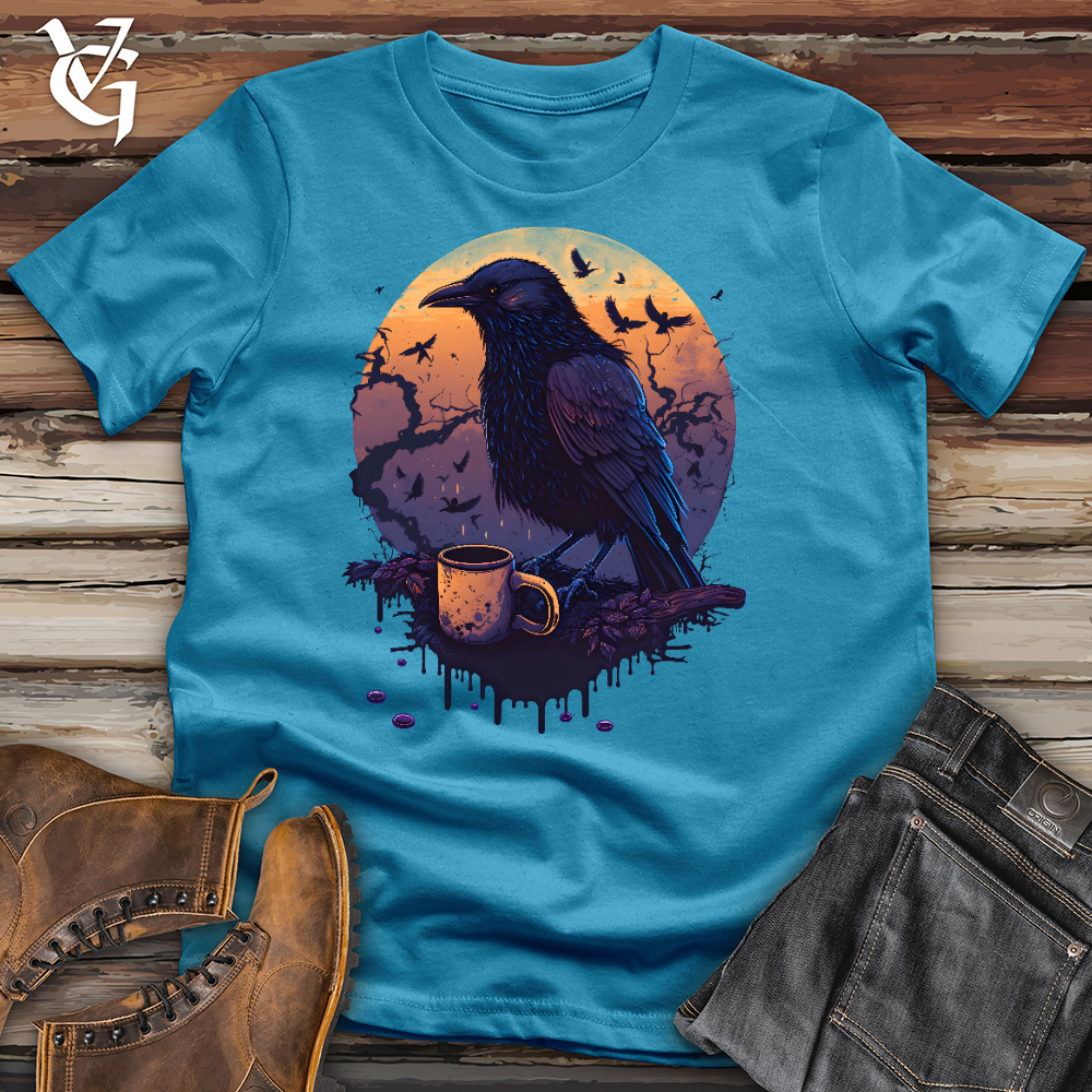 Viking Goods Morning Raven Brew Cotton Tee Aqua / L