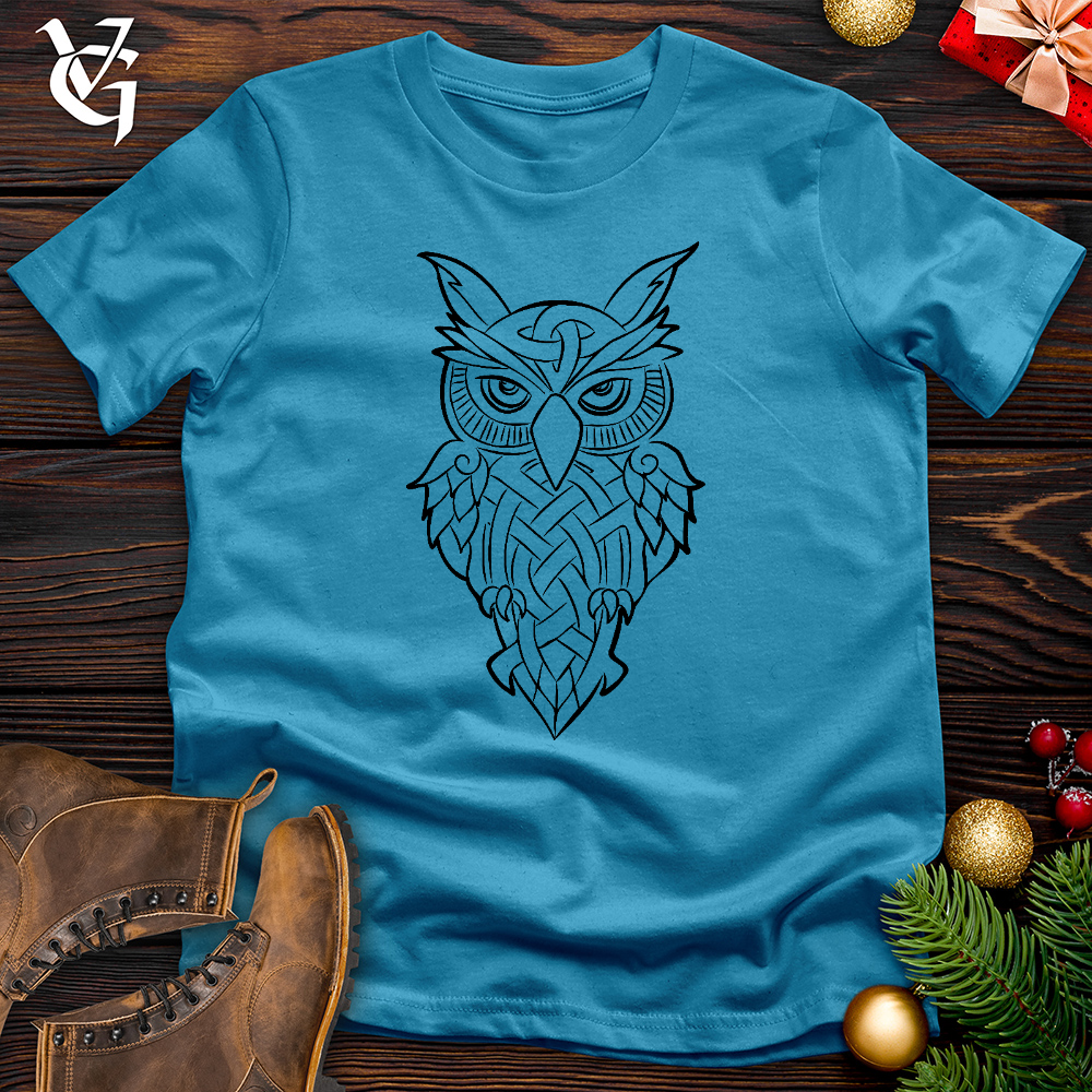 Viking Goods Owl Cotton Tee Aqua / L