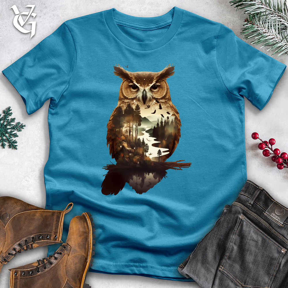 Viking Goods Owl Of The River Cotton Tee Aqua / L