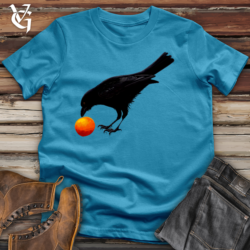 Viking Goods Raven Rolling Orange Cotton Tee Aqua / L